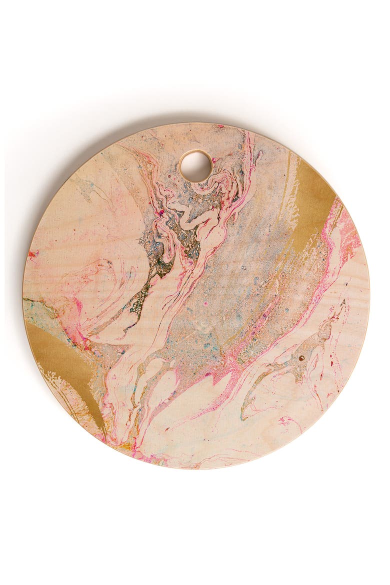 Iveta Abolina Birch Wood Cutting Board, Main, color, PINK