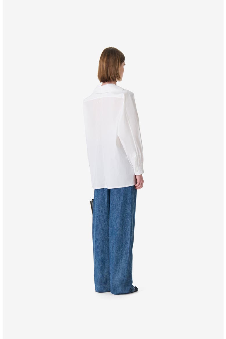 Nylia Oversized Cotton Shirt, Alternate, color, PORCELAIN