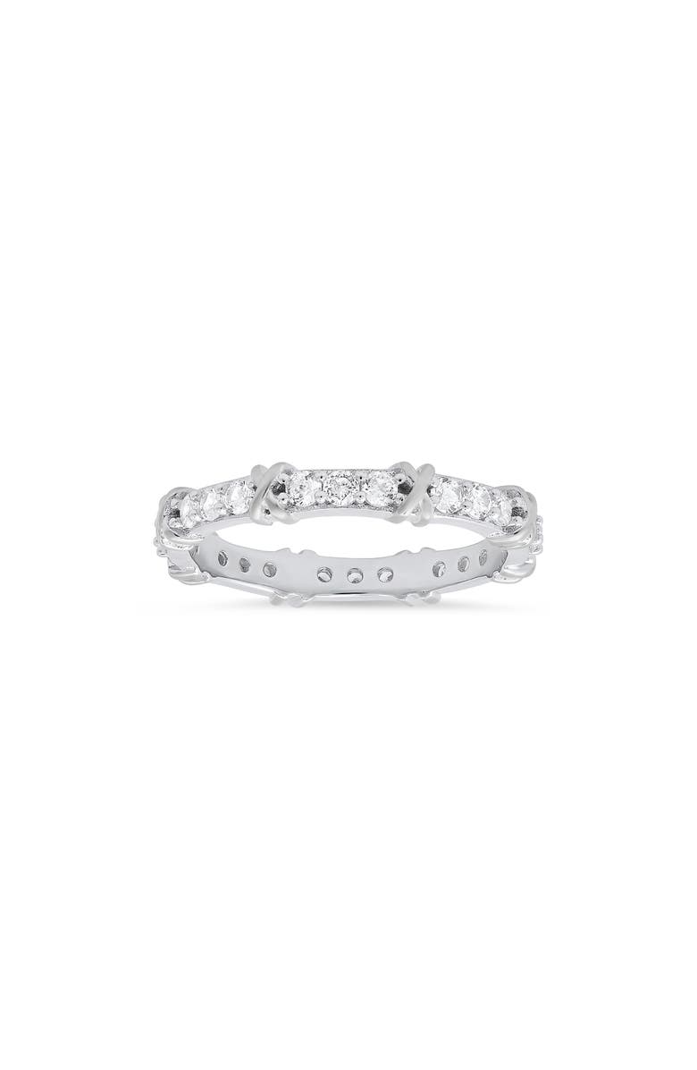 Queen Jewels Cubic Zirconia Stacking Ring, Main, color, Silver