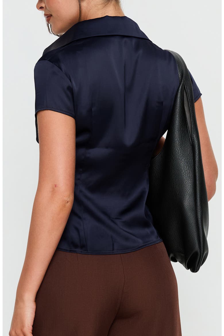 Cottesloe Satin Top, Alternate, color, NAVY
