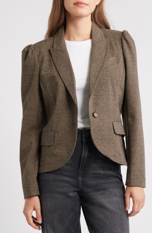 Wit & Wisdom Sing Puff Shoulder Blazer In Brown