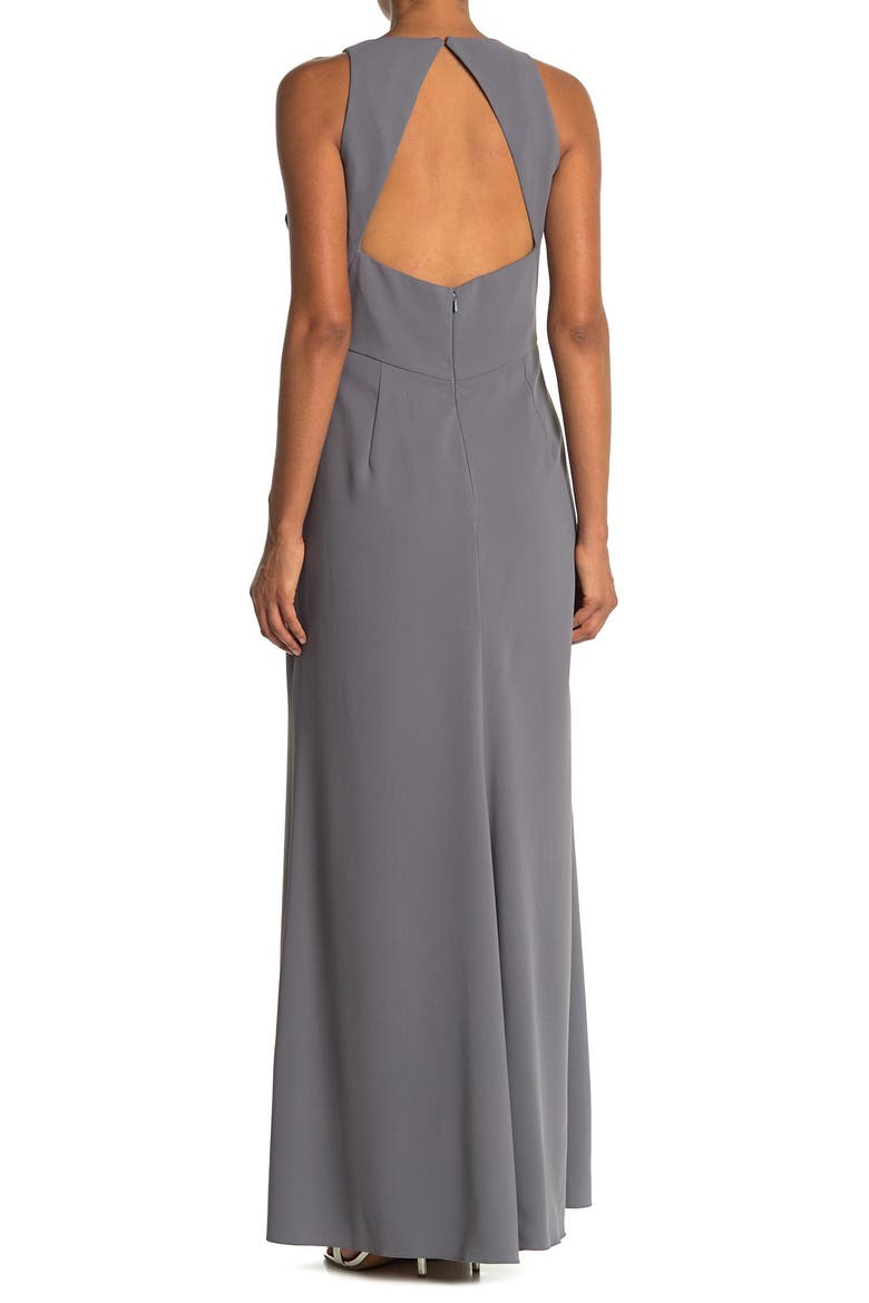 Crepe Gown, Alternate, color, PLATINUM