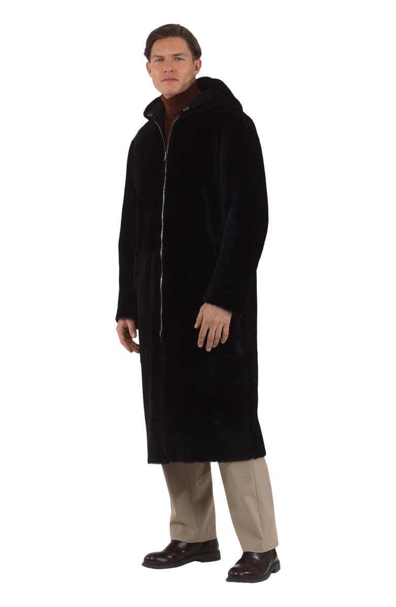GORSKI Reversible Merino Shearling Lamb Parka, Alternate, color, Black Pattern/Black
