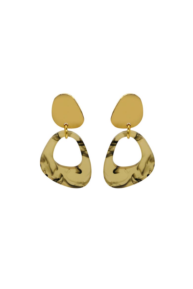 Pebble Drop Earrings, Main, color, White Tortoiseshell