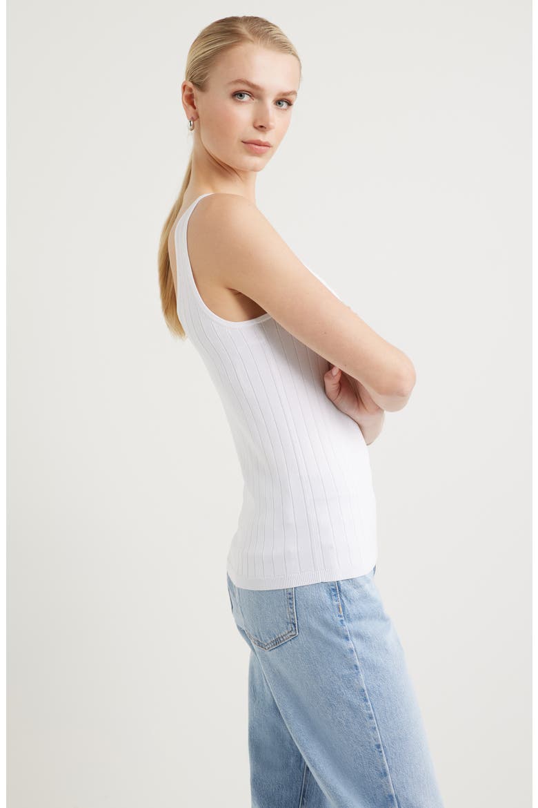 Slim Scoop Neck Rib Tank, Alternate, color, WHITE
