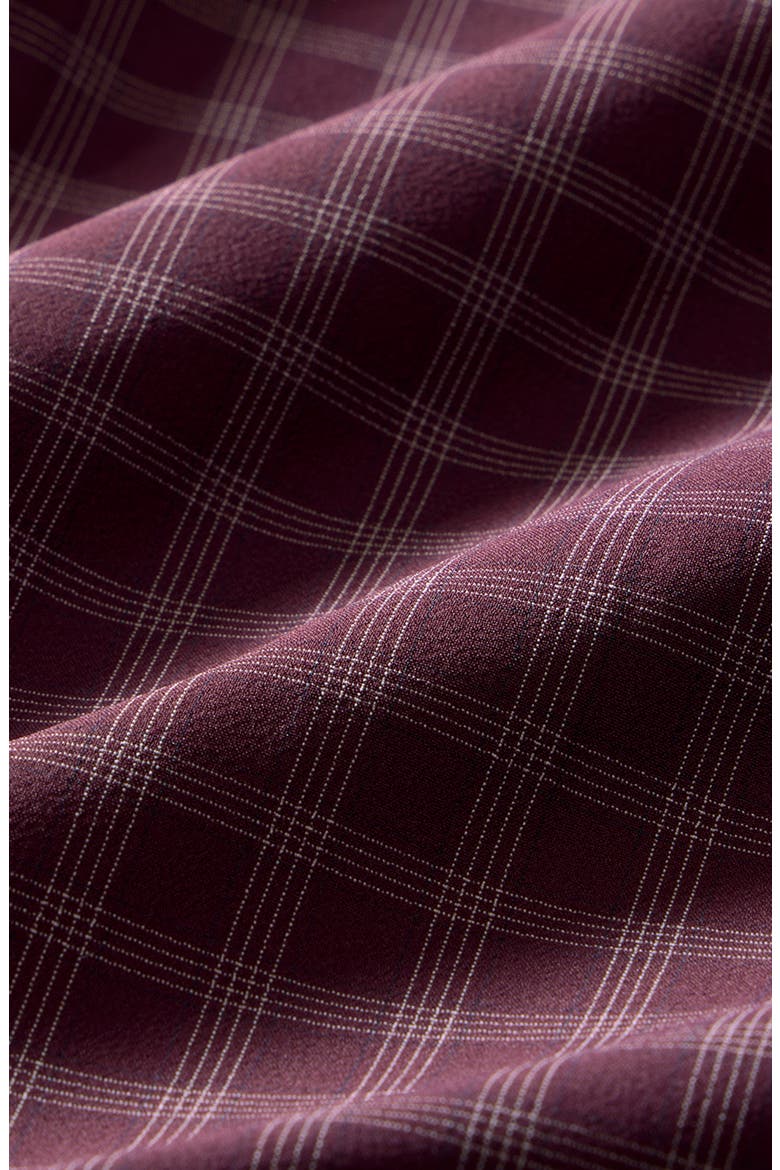 Leeward Trim Fit Plaid Performance Button-Up Shirt, Alternate, color, MERLOT COLE PLAID
