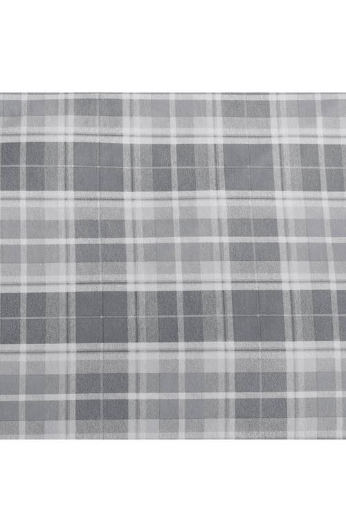 Laura Ashley Mulholland Plaid Cotton Flannel Queen Sheet Set In Grey