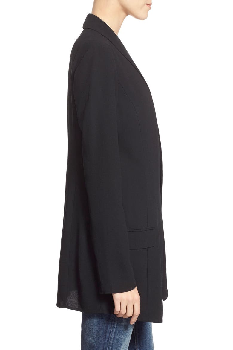 Long Tuxedo Blazer, Alternate, color, BLACK