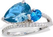 SAVVY CIE JEWELS Double Pear Stone Bypass Ring
