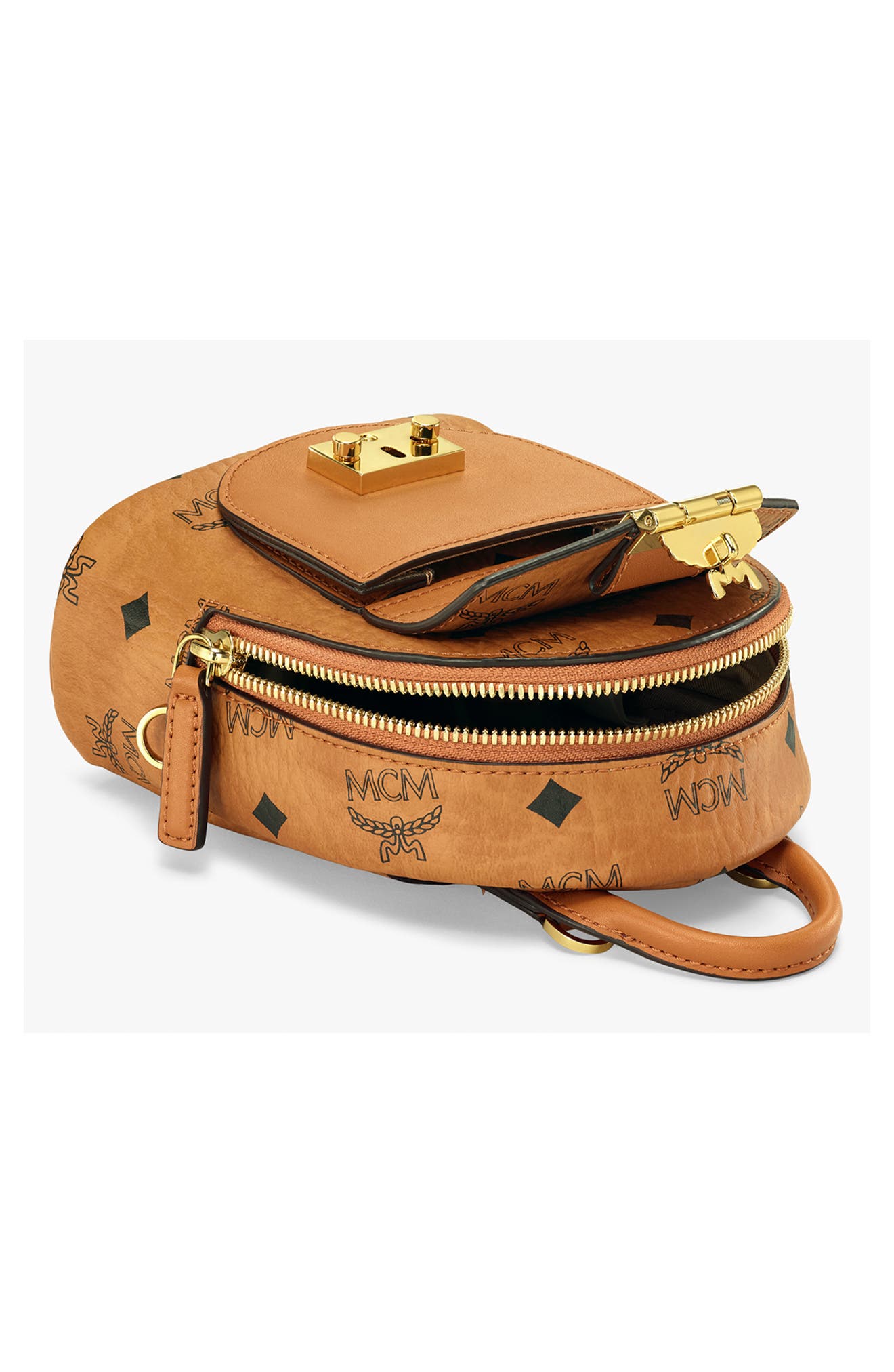 MCM Mini Patricia Visetos Canvas Crossbody Bag, Alternate, color, 