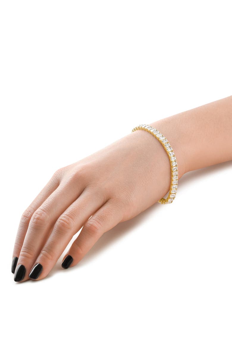 15Ct Emerald Cut Diamond Tennis Bracelet 7" 14k Gold Lab Grown, Alternate, color, 14k Yellow Gold