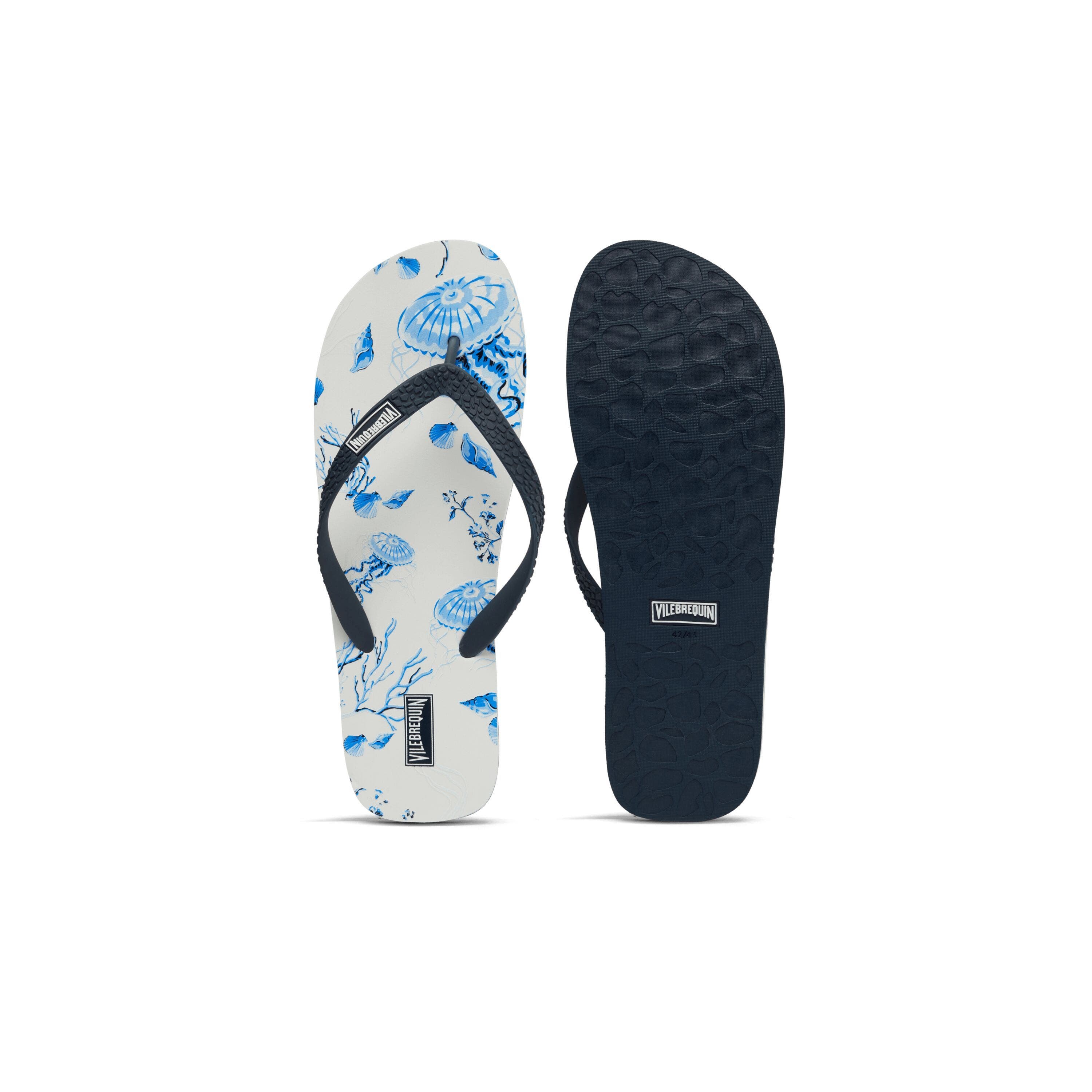 Vilebrequin Flip Flops Medusa and Shells, Main, color, White