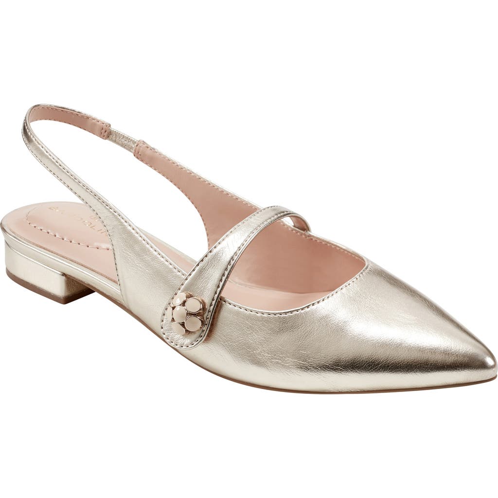Bandolino Aubriana Slingback Mary Jane Pointed Toe Flat In Silver