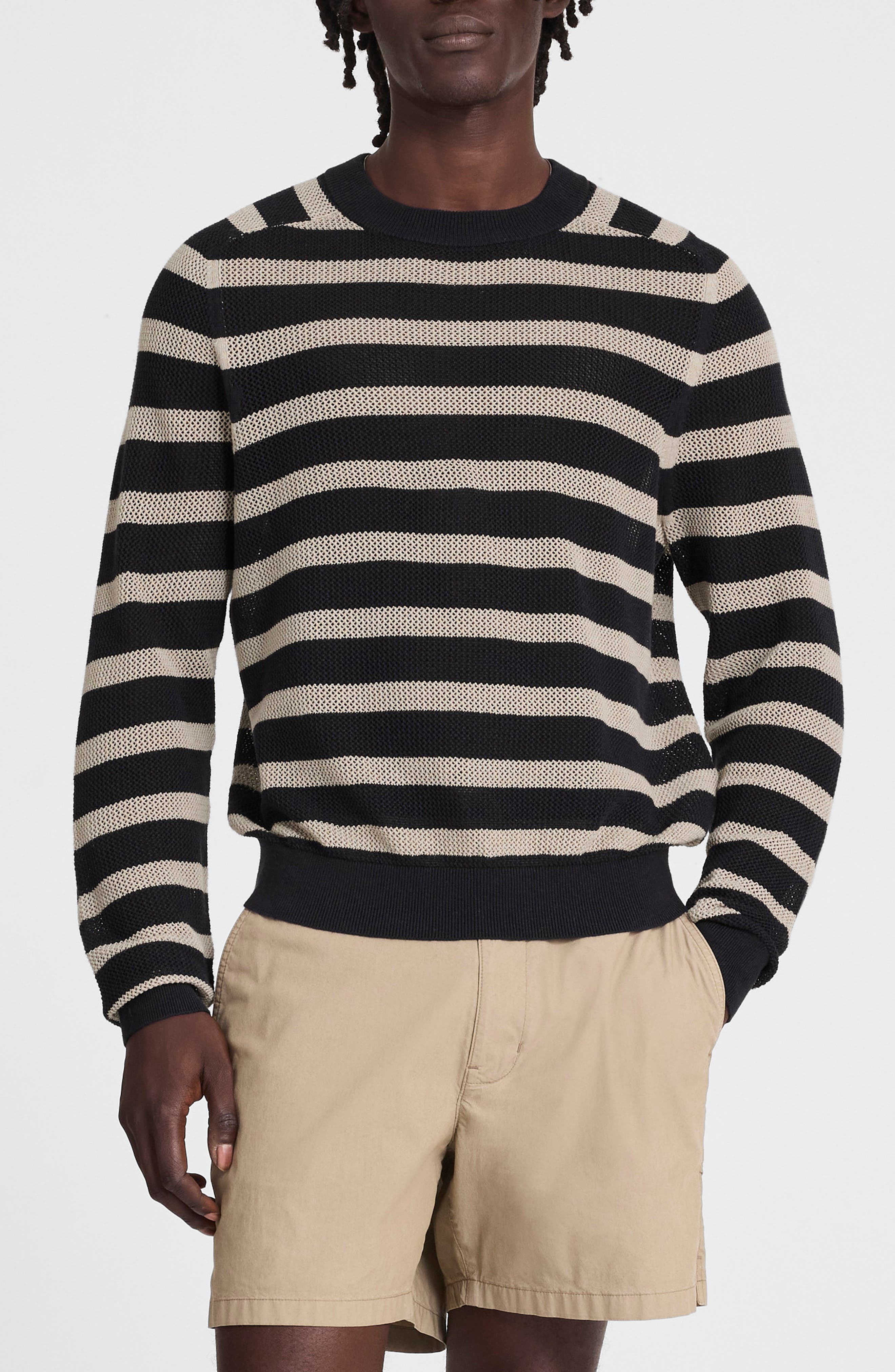 Mesh Knit Crewneck Sweater - image 3