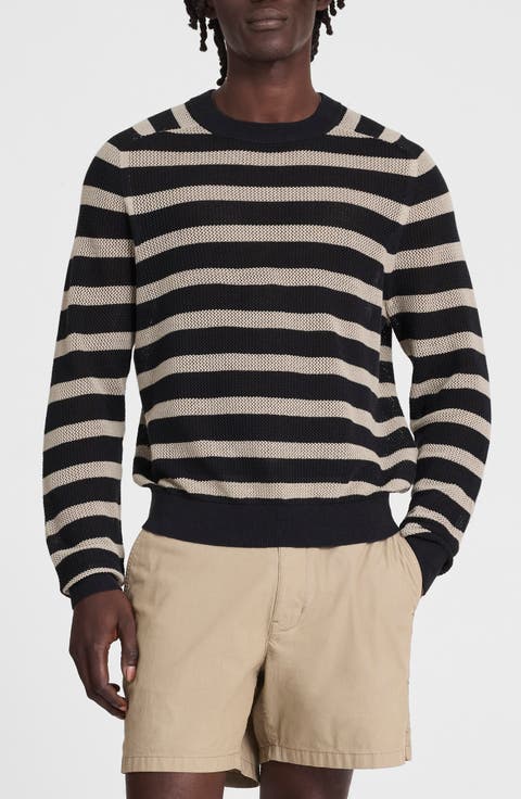 Mesh Knit Crewneck Sweater