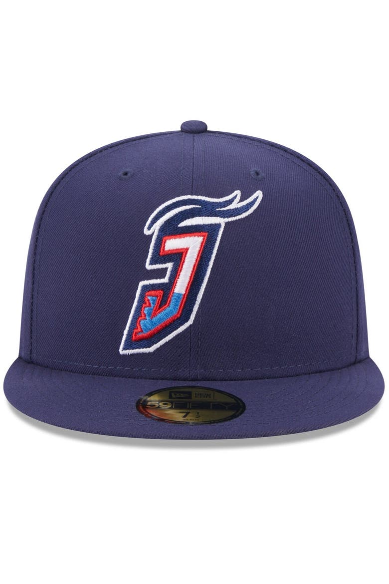 Men's New Era Navy Jacksonville Jumbo Shrimp Authentic Collection Alternate Logo 59FIFTY Fitted Hat, Alternate, color, Navy