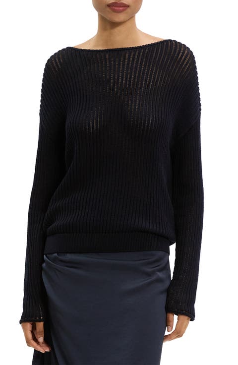 Open Neck Pima Cotton Sweater