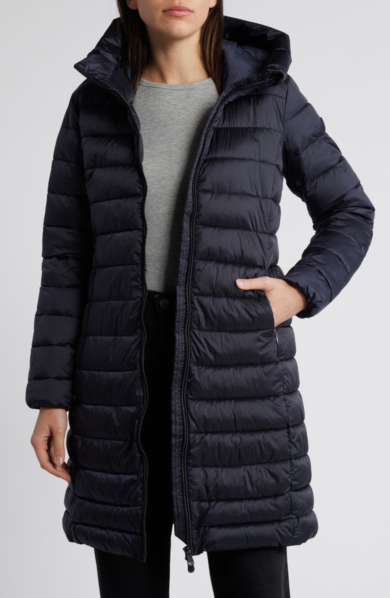 Save The Duck Saffron Water Repellent Hooded Quilted Puffer Coat, Alternate, color, 