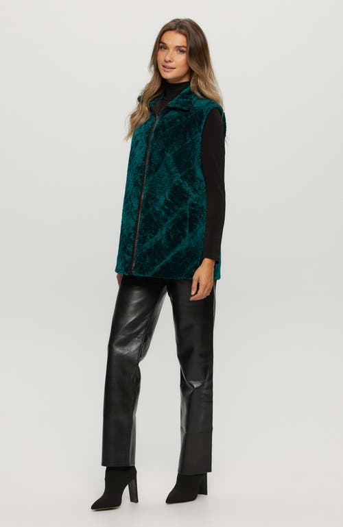 Gorski Reversible Chevron Shearling Lamb Vest In Green