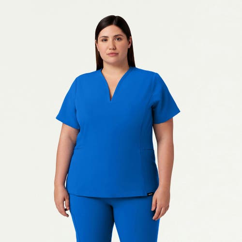 Jaanuu 2-pocket Tailored V-neck Scrub Top In Blue
