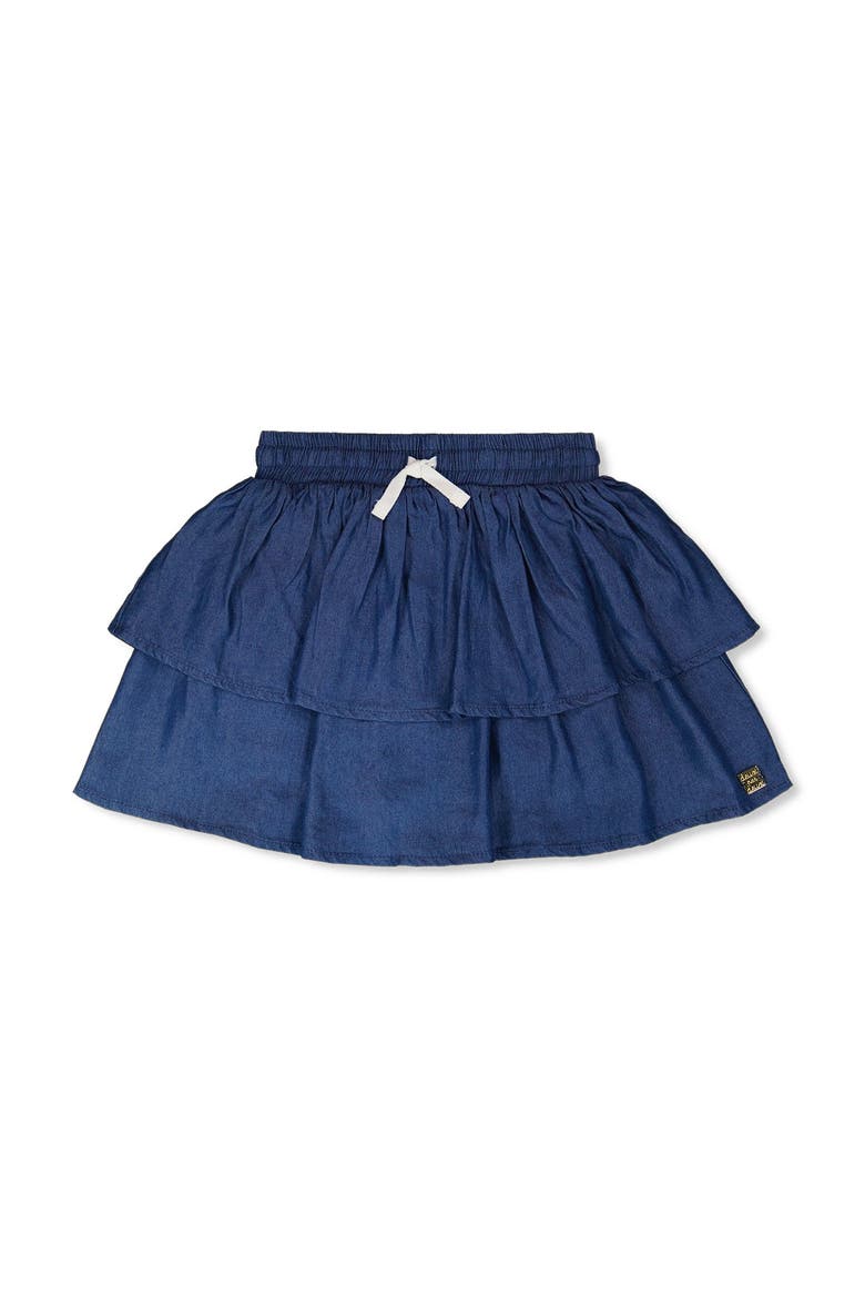 Elastic Waist drawstring Chambray Skort, Main, color, Bleu Chambray
