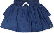 Deux par Deux Elastic Waist drawstring Chambray Skort