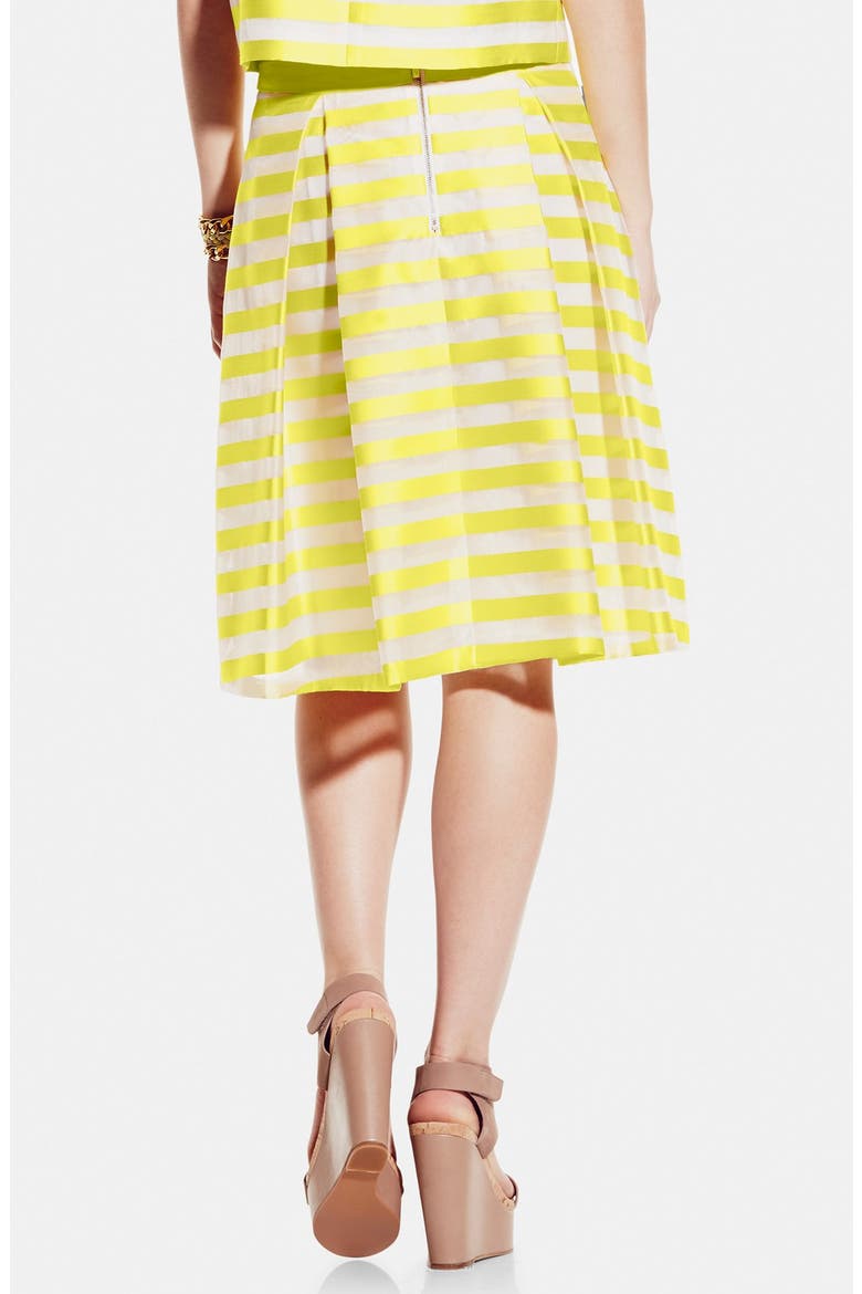 Stripe Pleat A-Line Skirt, Alternate, color, SUNSHINE
