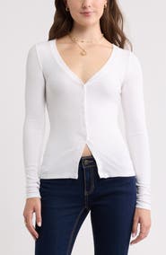 BP. Rib Knit V-Neck Cardigan