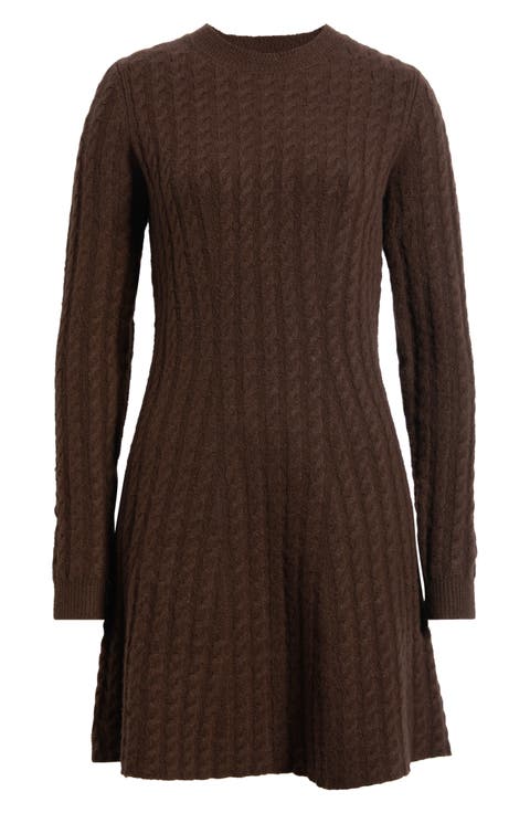 Cable Stitch Long Sleeve Minidress