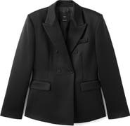 MANGO Satin Suit Blazer