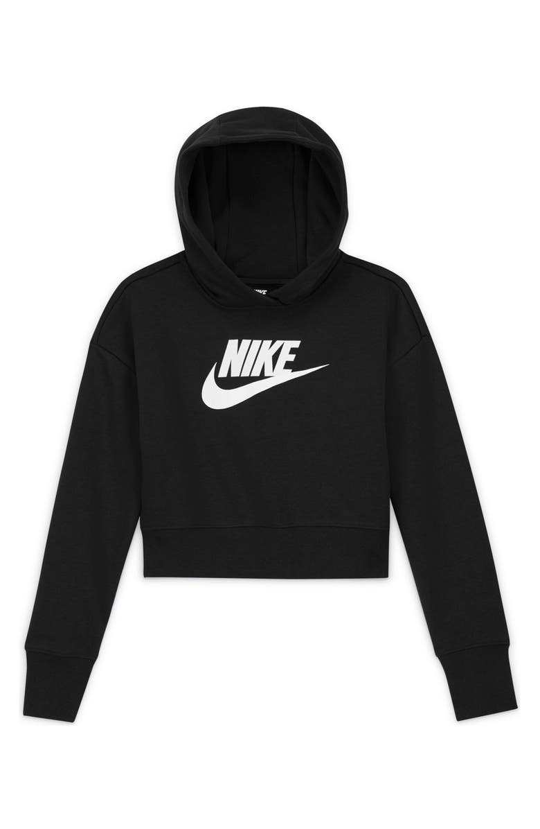 Nike Kids' Club Crop Cotton Blend French Terry Hoodie, Main, color, 