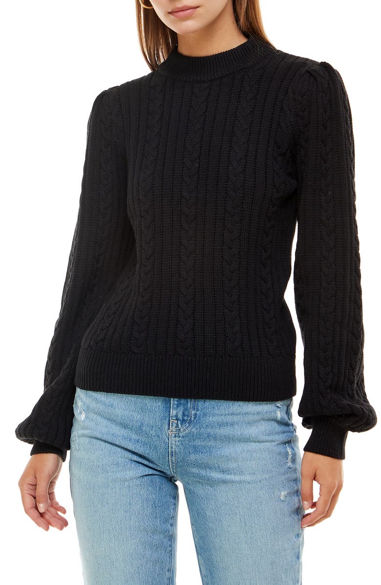 WAYF Wylander Cable Stitch Cotton Sweater, Main, color, 