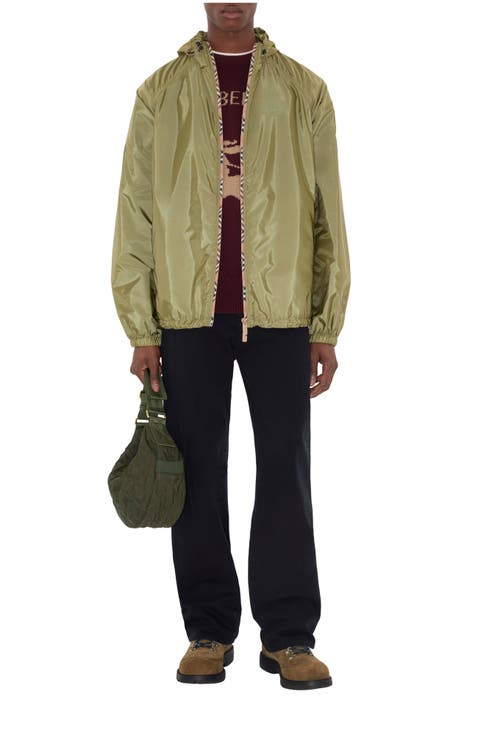 Checker-tape Nylon Hooded Jacket