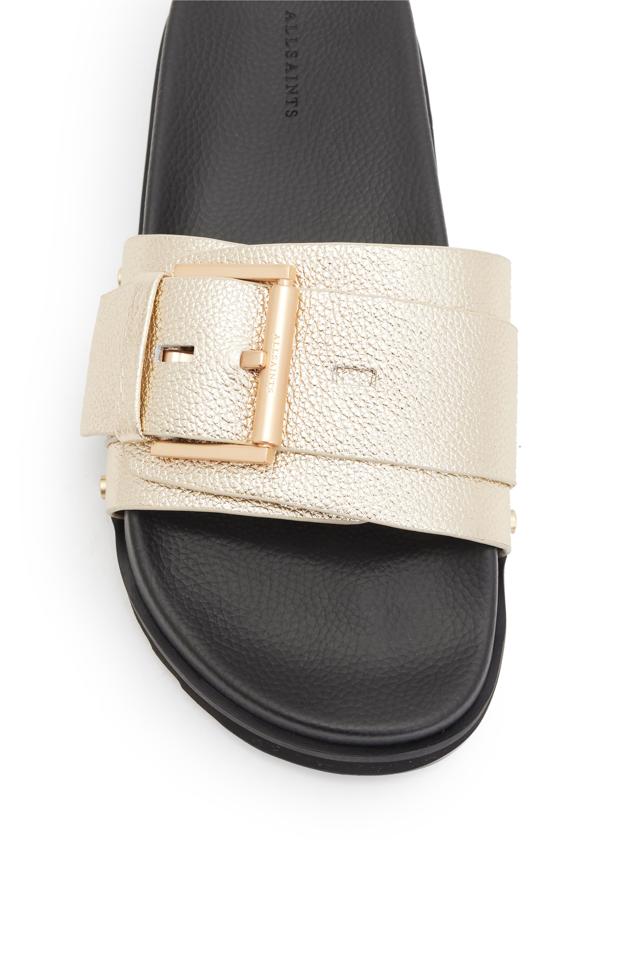Ellie Stud Slide Sandal, Alternate, color, METALLIC GOLD