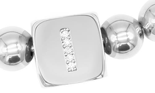 Adornia Crystal Initial Stretch Bracelet In Silver-i