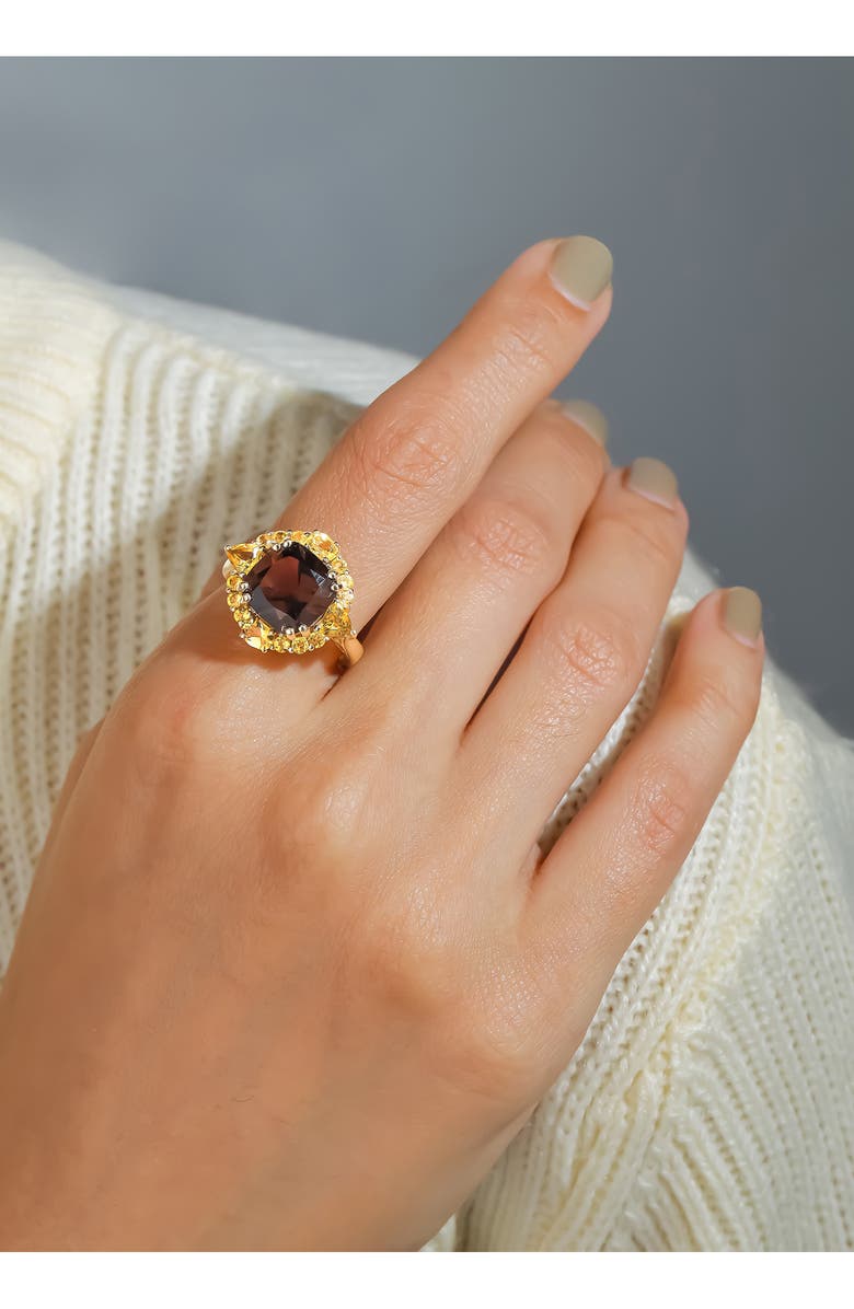 YS GEMS Smoky Quartz & Citrine Ring, Alternate, color, Brown