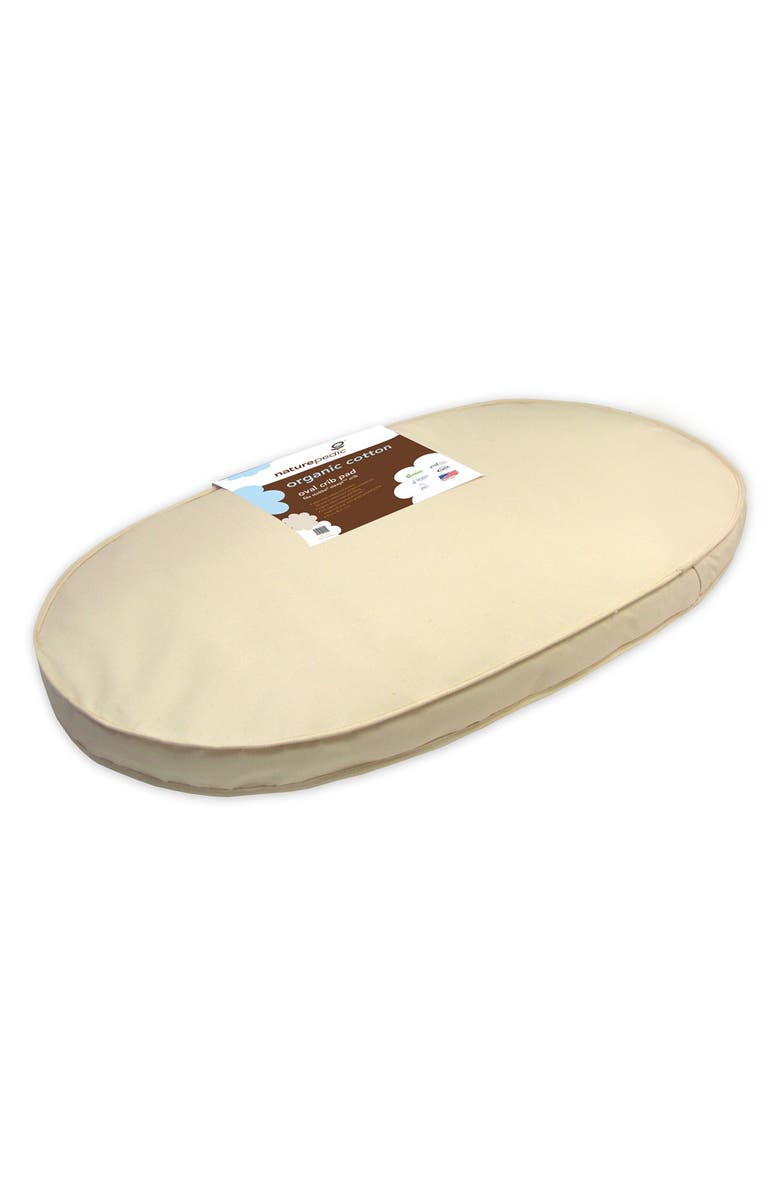 Naturepedic Organic Cotton Oval Crib Mattress for Stokke Sleepi Crib, Main, color, 