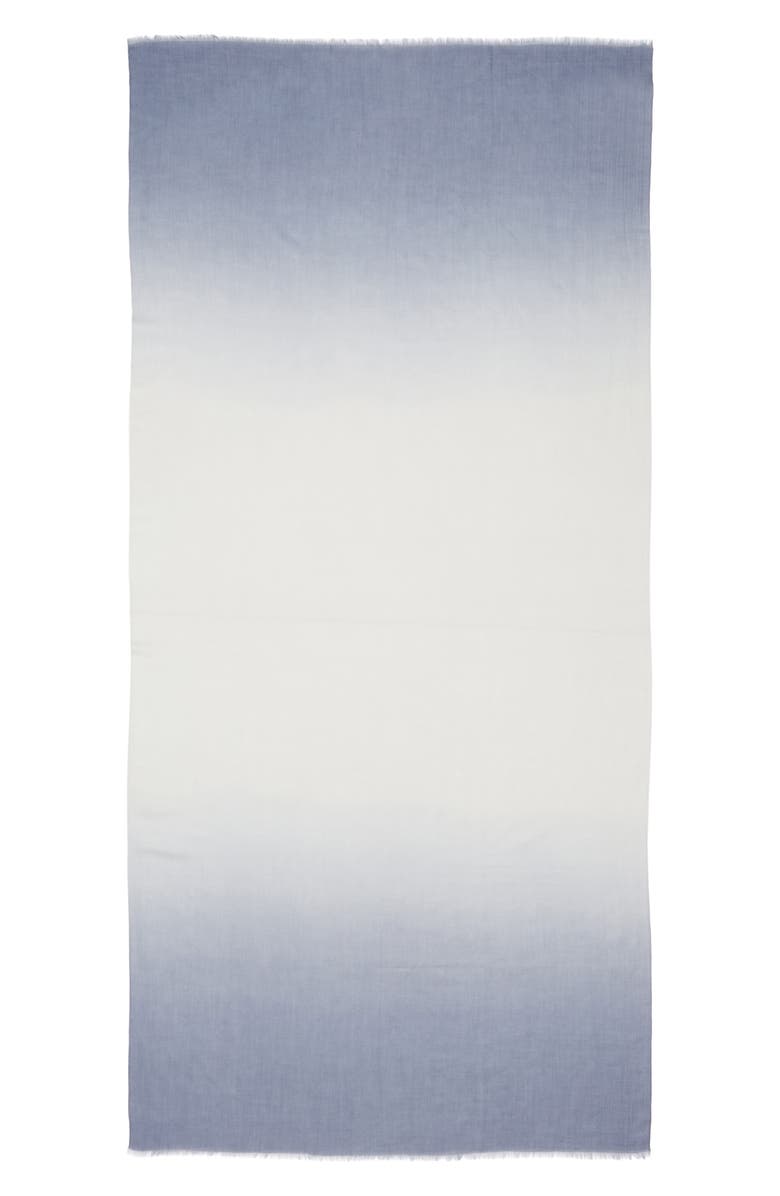 Vince Lightweight Dip Dye Cashmere Scarf, Alternate, color, Azul