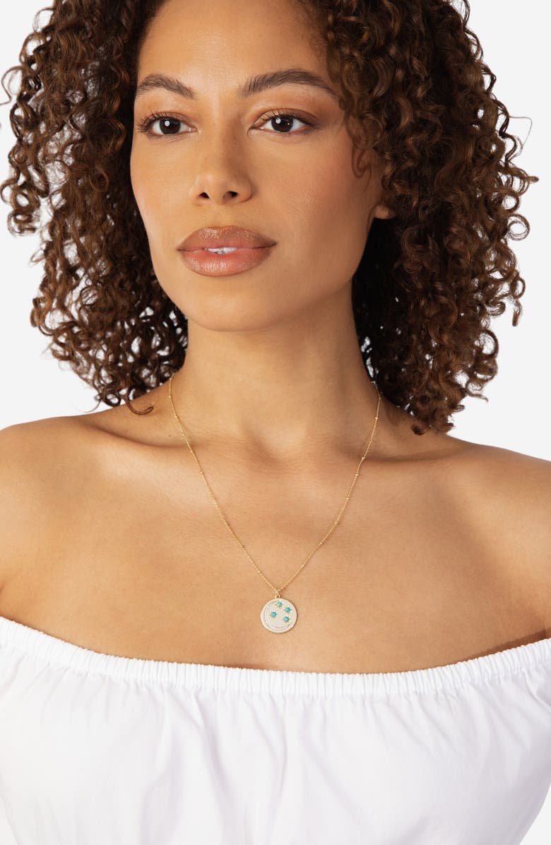 ATHRA LUXE Moon Medallion Necklace, Alternate, color, Gold