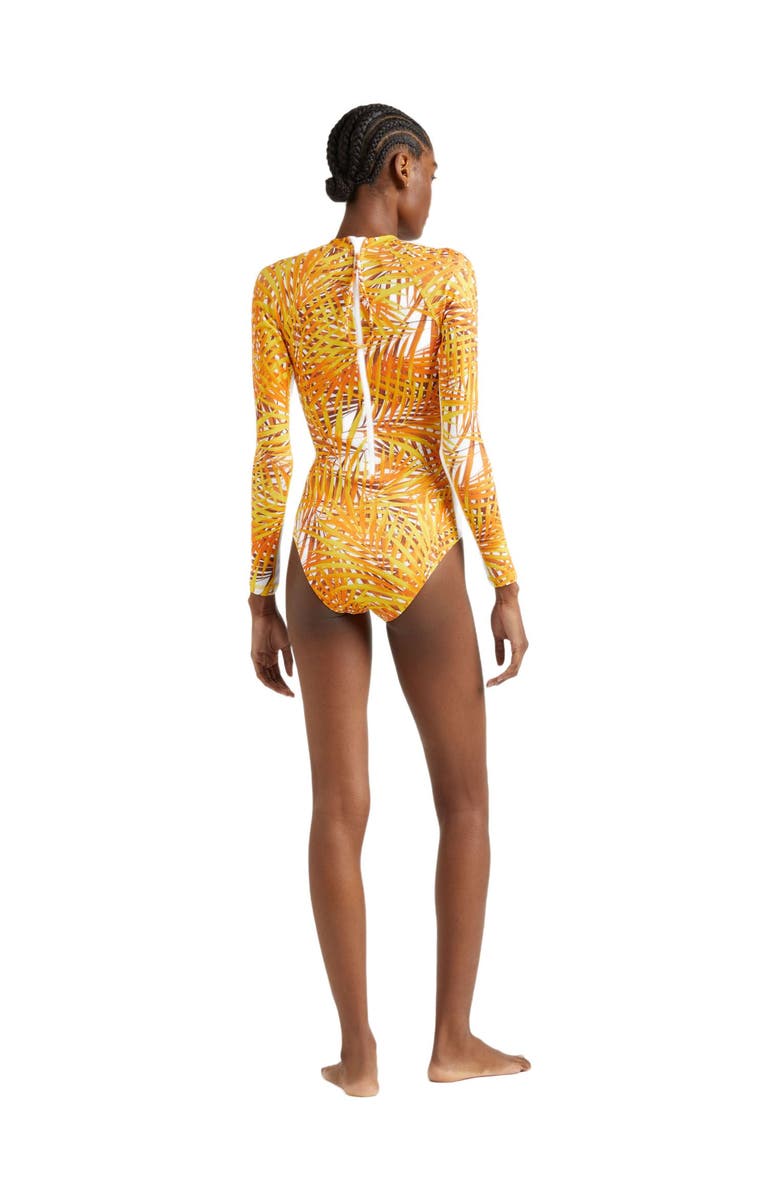 Vilebrequin Women's Palm Leaves Neoprene UV Protection One-Piece Rashguard Swimsuit, Alternate, color, Mangue