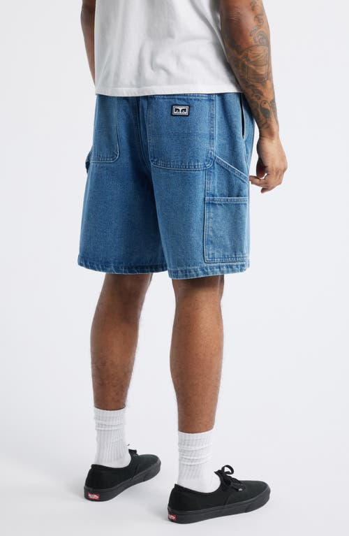 Obey Denim Carpenter Shorts In Purple