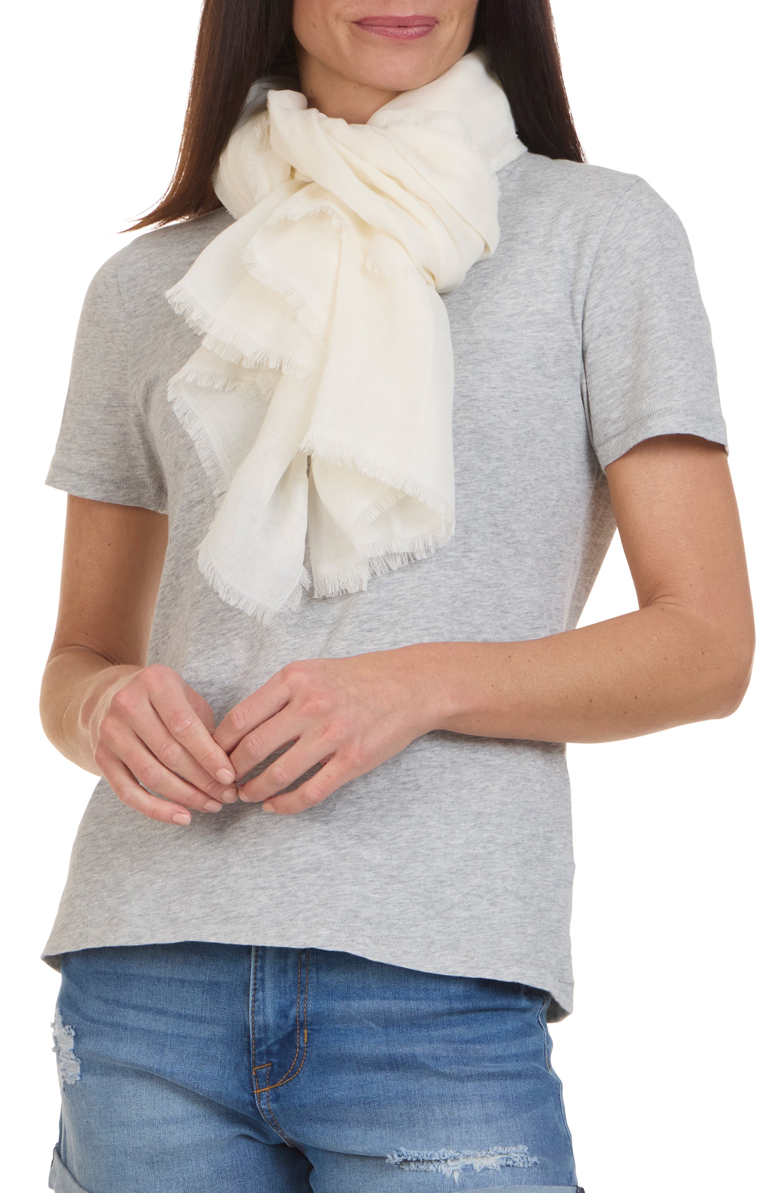 Vince Stripe Cotton Gauze Scarf