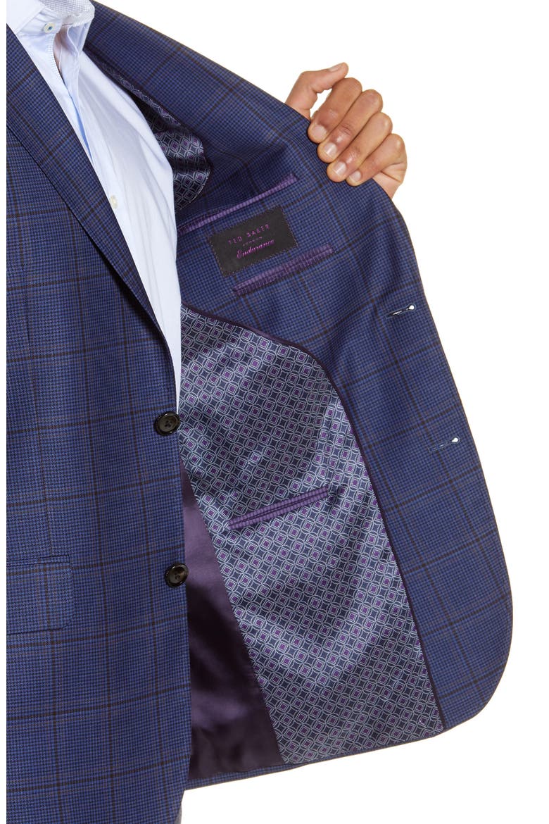 Jay Trim Fit Houndstooth Wool Sport Coat, Alternate, color, BLUE