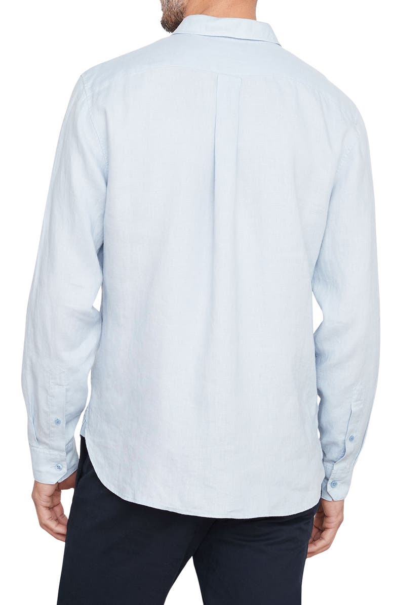 Vince Linen Button-Up Shirt, Alternate, color, Oxford Blue