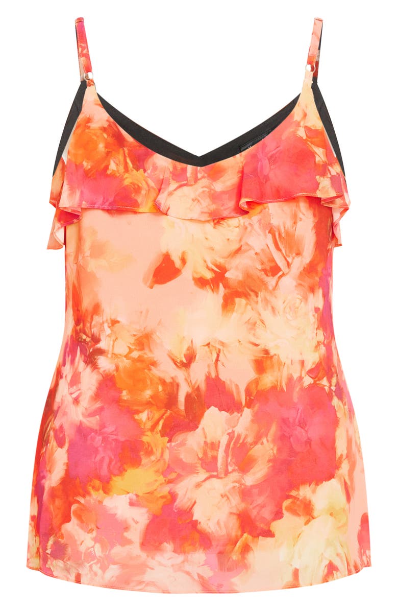 City Chic Sierra Floral Ruffle Camisole, Alternate, color, Print