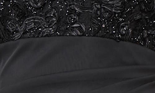 Alex Evenings Embellished Short Sleeve Empire Waist Gown In Black