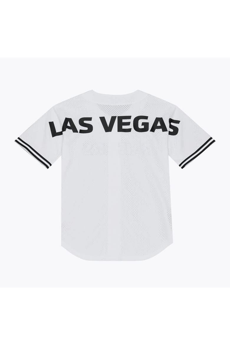 Men's Mitchell & Ness White Las Vegas Raiders Monochrome Mesh Full-Button Baseball Jersey, Alternate, color, White