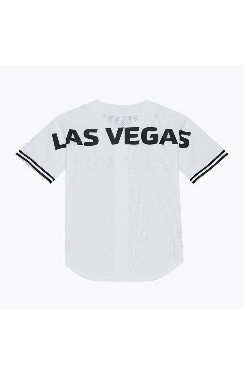 Mitchell & Ness Men's Mitchell & Ness White Las Vegas Raiders Monochrome Mesh Full-Button Baseball Jersey, Alternate, color, White