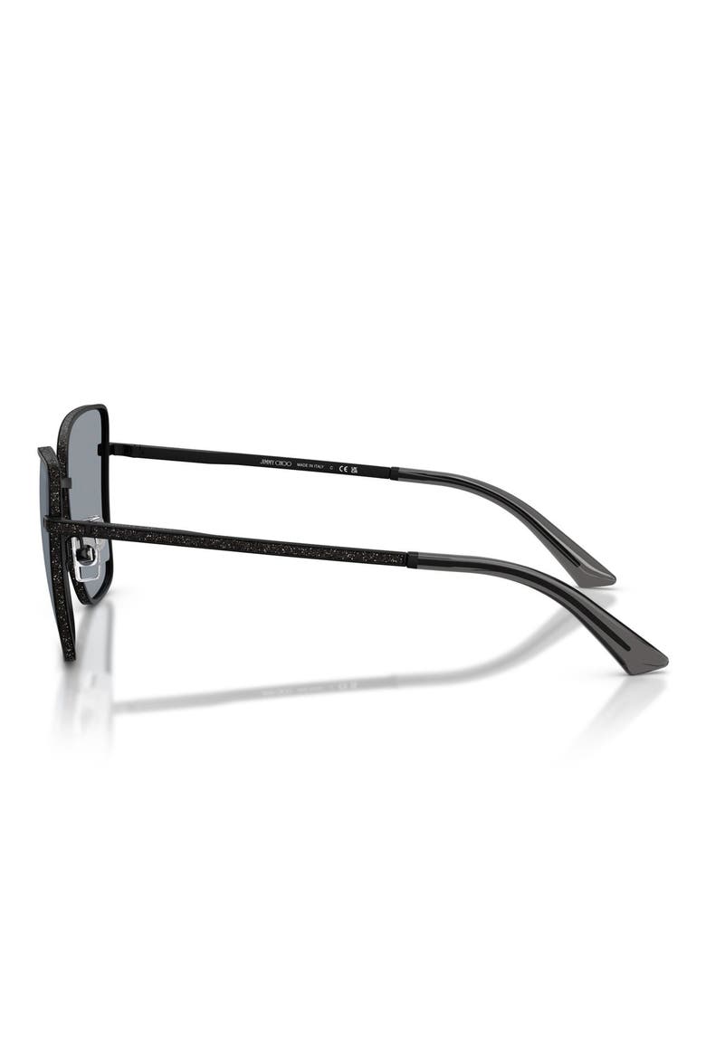 Orli 55mm Square Sunglasses, Alternate, color, MATTE BLACK / GREY GLITTER