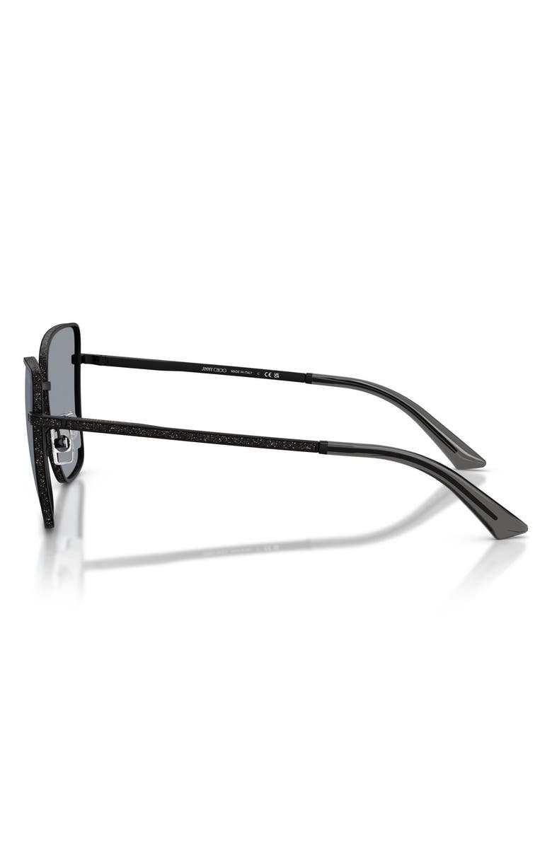 Jimmy Choo Orli 55mm Square Sunglasses, Alternate, color, Matte Black / Grey Glitter